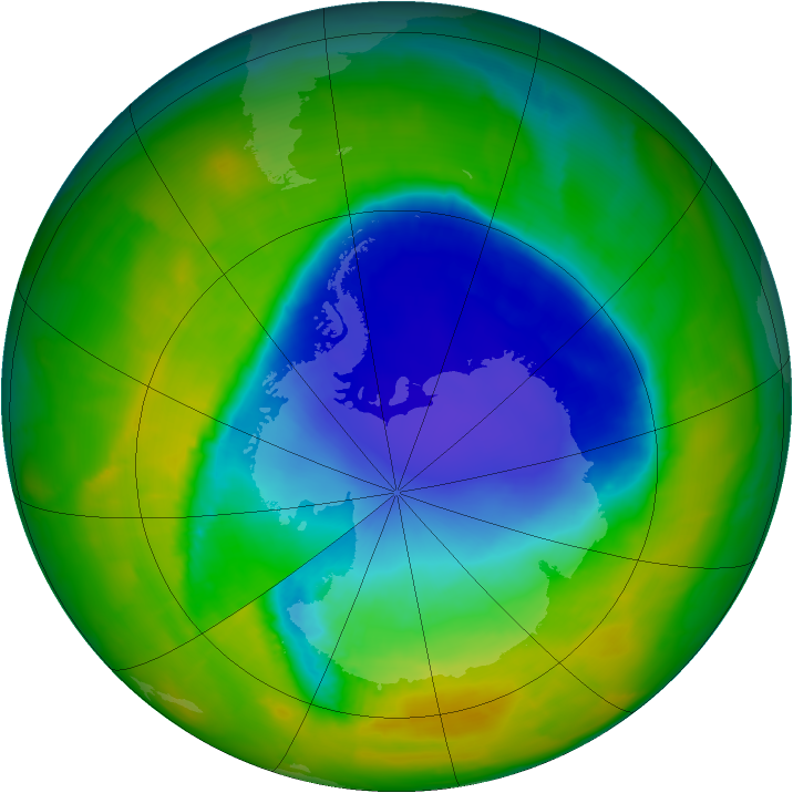 Antarctic ozone map for 05 November 2014